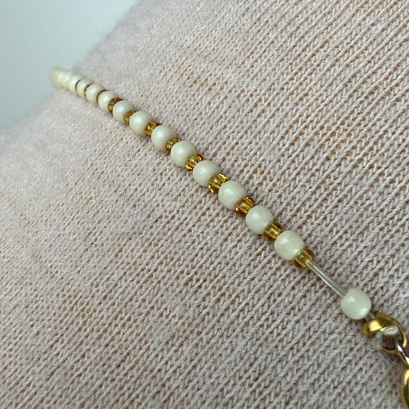 Vintage Mother of Pearl MOP Beaded Necklace 15.5" - Picture 8 of 9